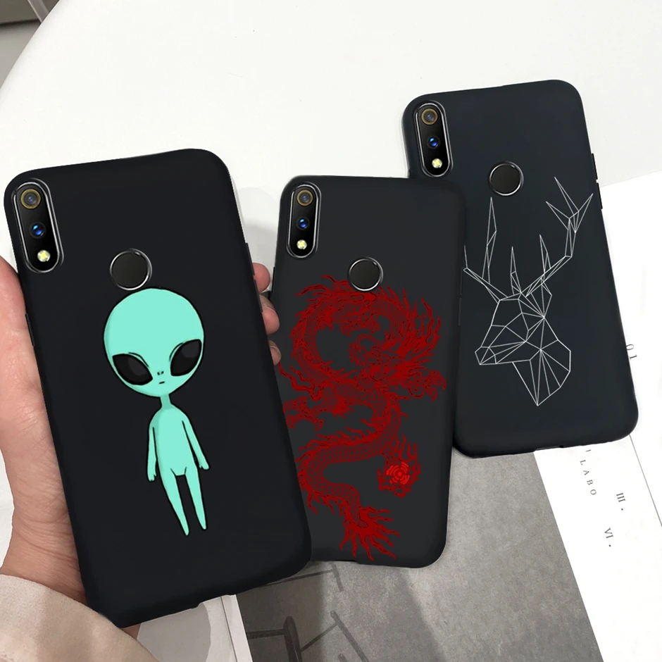 Чехол для Realme 3 противоударный мягкий силиконовый защитный чехол с мультяшным животным для Realme3