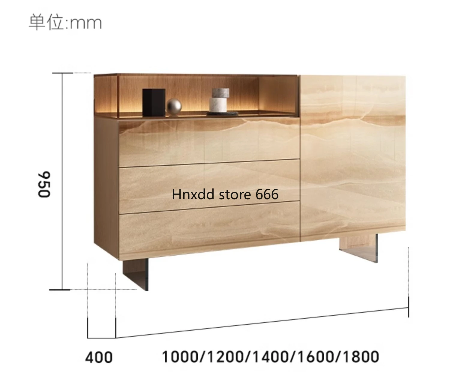 

Italian light luxury acrylic side cabinet