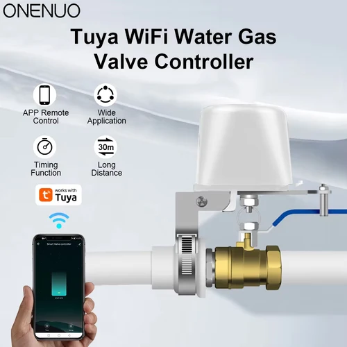 Tuya-válvula de agua WiFi, válvula de bola de cierre de Gas, temporizador, controlador de grifo inteligente para jardín, compatible con asistente de Google Alexa SmartLife