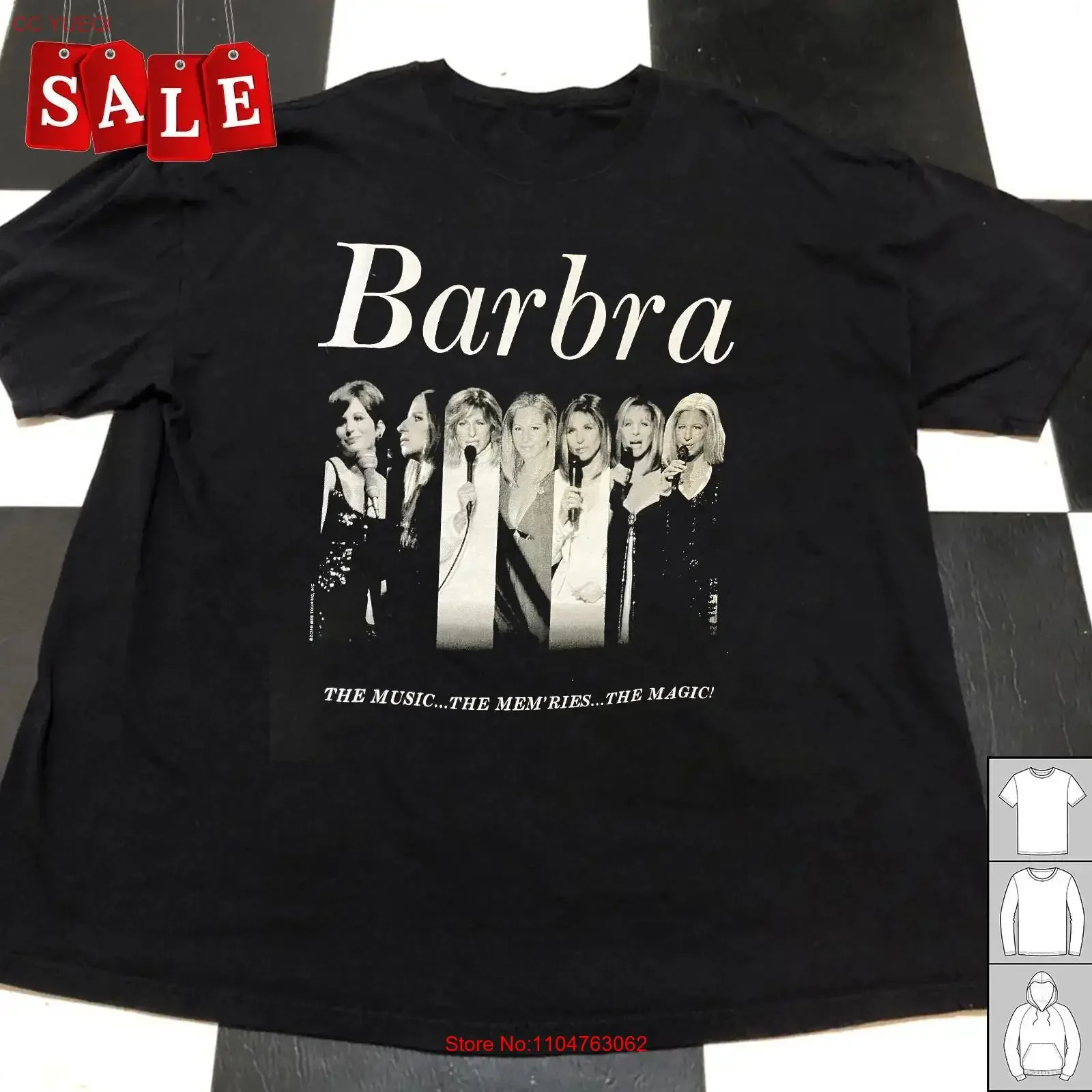 Camiseta Vintage Y2K Barbra Streisand 2016 Tour For Fans S-5XL DO593, Top de Moda Lavado e Macio para Uso Diário com Estampa Gráfica