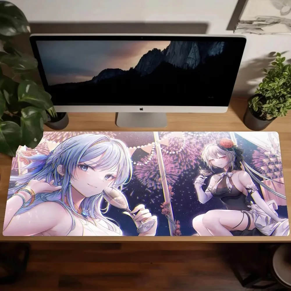 G_goddess of V_victory N_nikke Aesthetic Anti-slip Rubber Mouse Pad All Size Edgelock 1200X600mm Kawaii Cute Keyboard  Deskmat