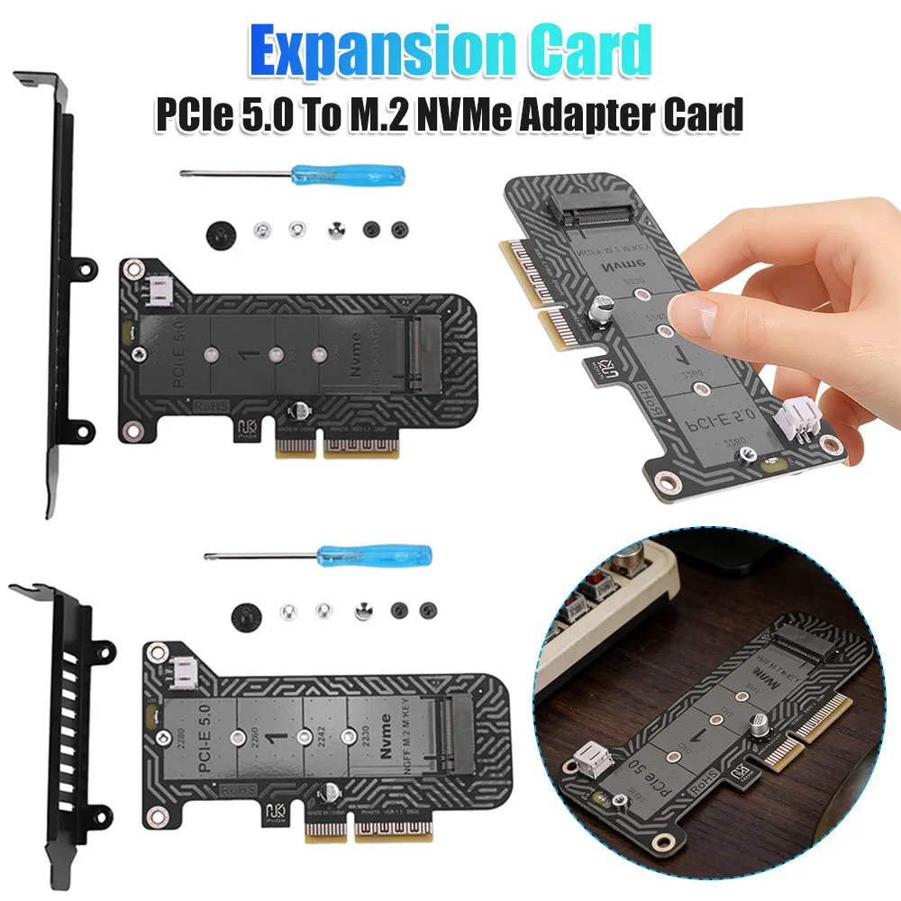 

PH4215 Expansion Card Full Height/Low Profile Bracket Adapter Card M.2 NVME SSD Adapter for 2230/42/60/80 SSD (Not for SATA)