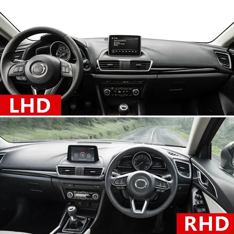 لمازدا 3 BM BN Axela 2014 2015 2016 2017 2018 غطاء لوحة سيارة الشمس الظل تجنب حصيرة مضيئة لوحة أداة الوسادة الملحقات #3