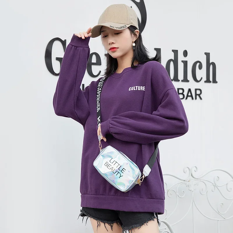 Fashion Women Laser Crossbody Bag Messenger Shoulder Bag PVC Jelly Small Tote Messenger Candy Colors Bags Laser Holographic