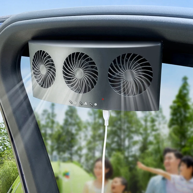 2X Ventilator 3 Air Outlet Exhaust Fan Cooling Electric Fan Is Suitable For Kitchen And Car Exhaust Cooling