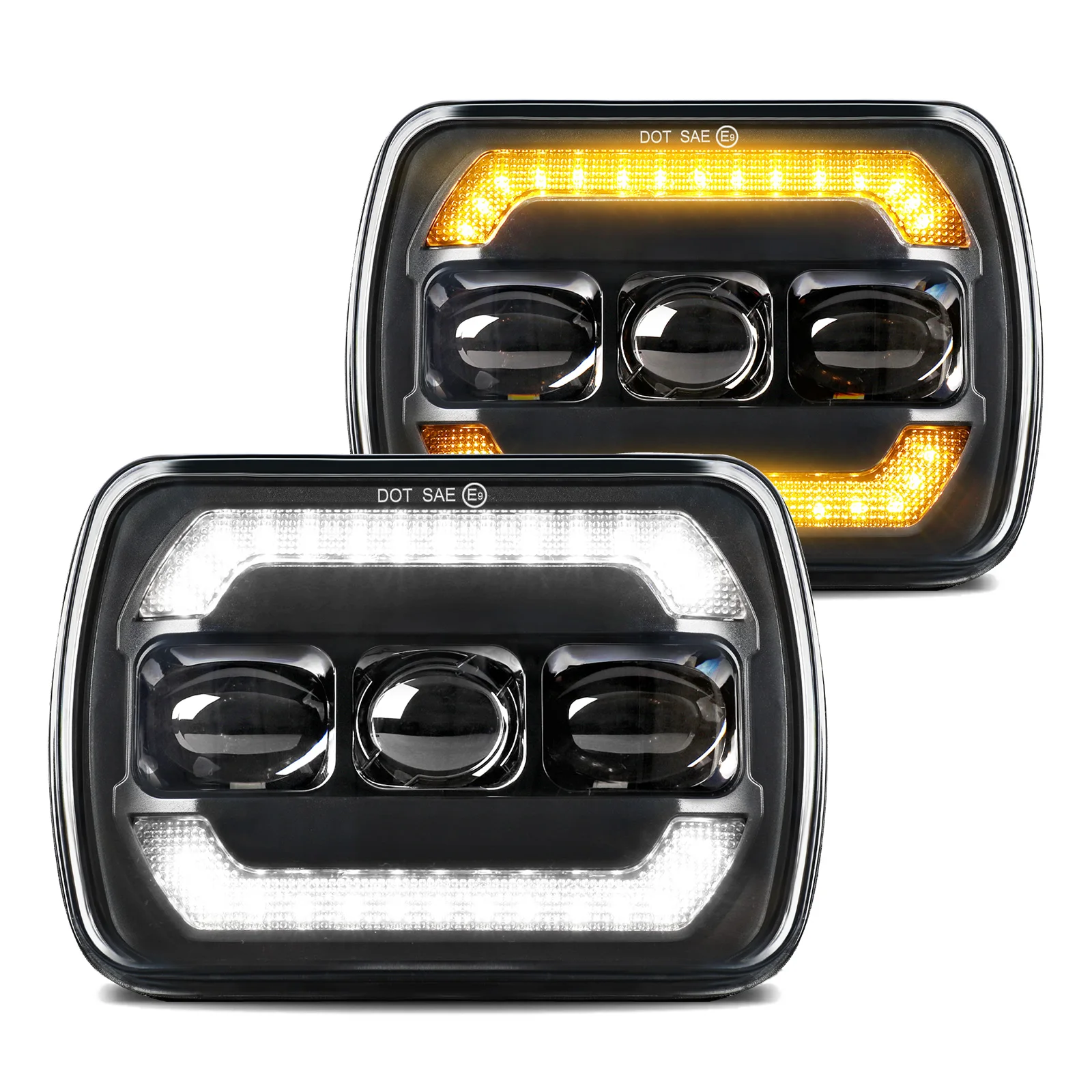 Fari LED da 5x7 pollici 7x6 '' H6054 Fascio sigillato per Jeep Cherokee XJ Wrangler YJ Ford Chevy GMC Toyota NH6054 issan Dodge MJ
