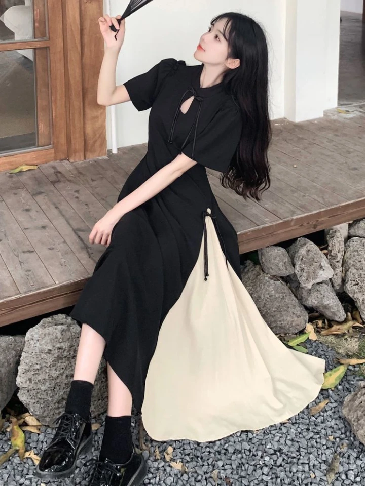 chinese retro style 5xl dress Qipao dress for women, Modern Qipao dress, Chinese traditional dress 4XL / Black