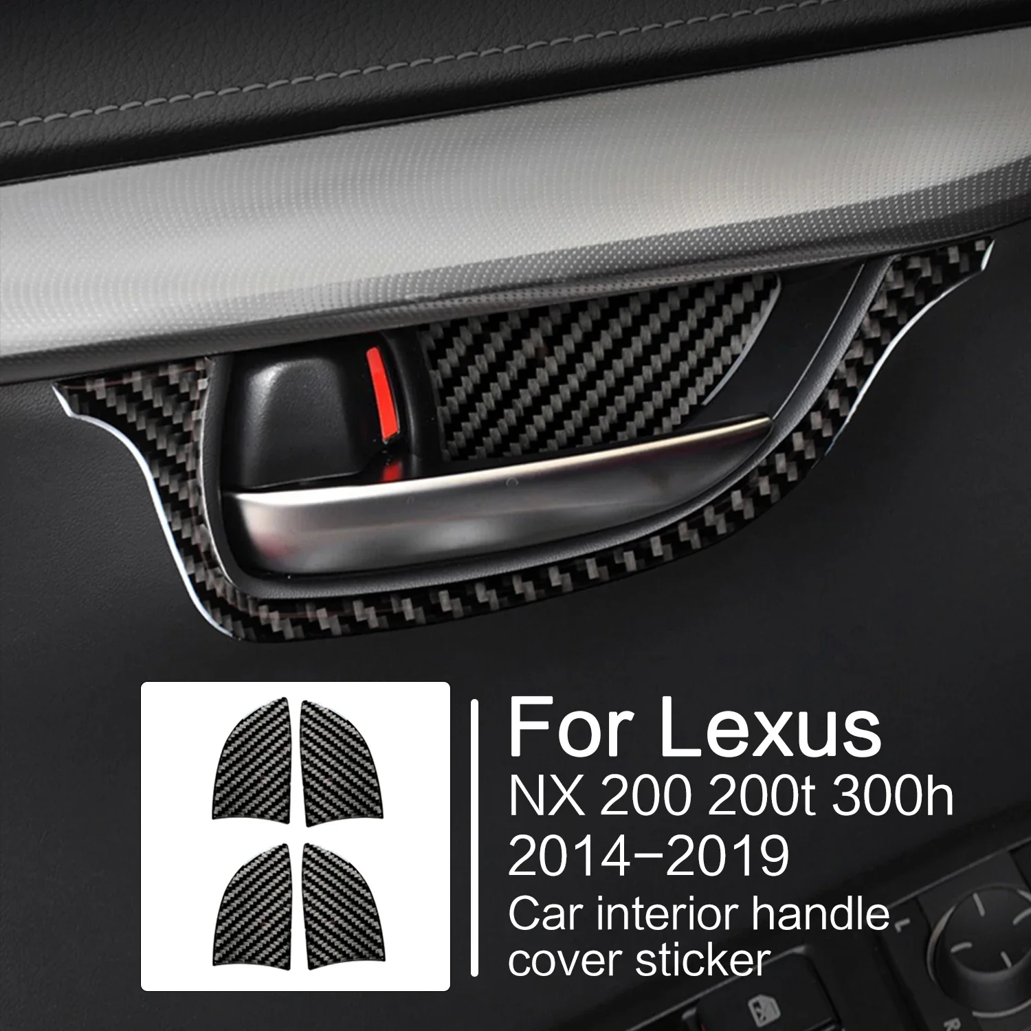 

For Lexus NX 200 200t 300h 2014-2019 Car Inner Handle Cover Trim Stickers Decal Auto Interior Accessories Carbon Fiber