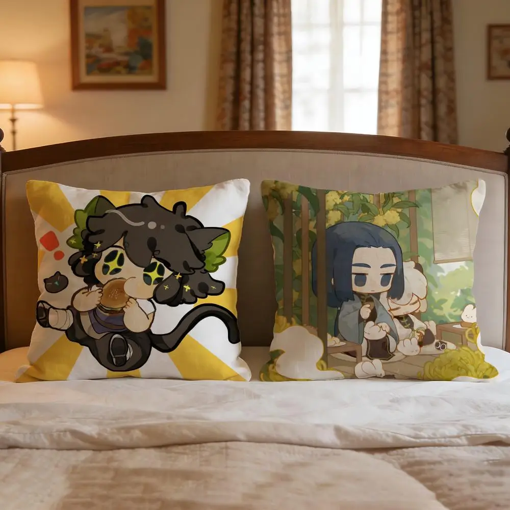 Anime The Legend of Hei Cushion Cover 4Pcs Decorative Covers Soft Cushion Case for Sofa Couch Decor 40x40 45x45 Pillowcases