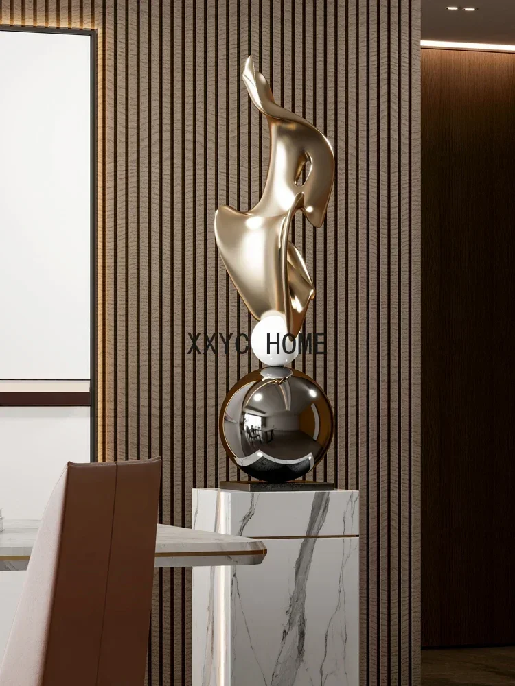 

Electroplated Art Sculpture,Abstract Floor Decor,Hotel Clubhouse Room Decoration,Sample Room,Foyer Statue Ornament Customized