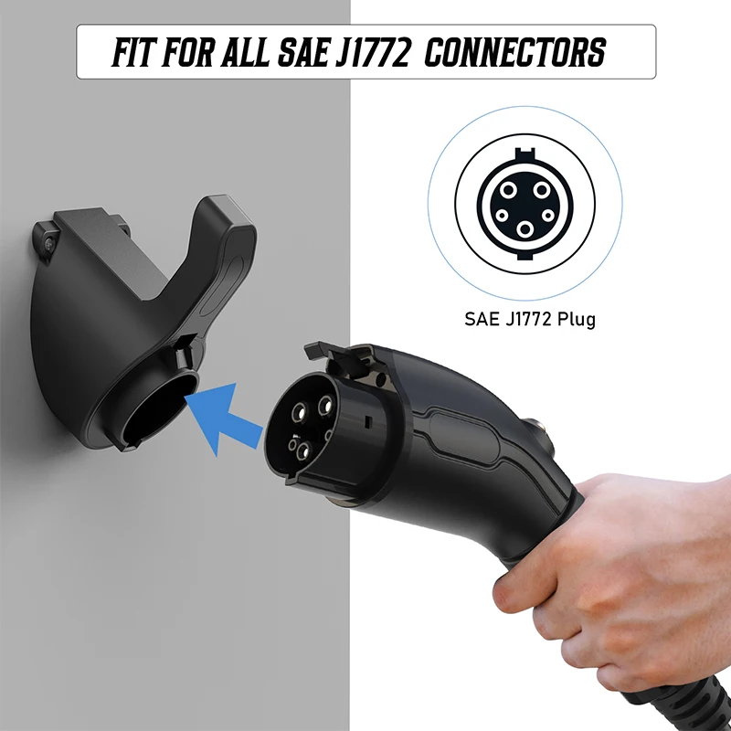 Type 1 EV Charger Holder - Electric Vehicle Charger Nozzle Holster Dock, Portable Wall Charger Equipment for J1772 Connector