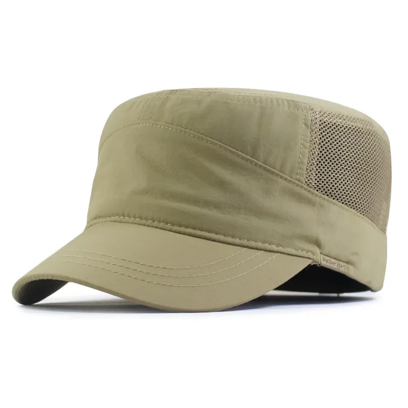 Big Head Man Large Size Pure Cotton Army Flat Cap Outdoors Baseball Cap Summer Polyester Plus Size Military Hat 55-60cm 60-65cm