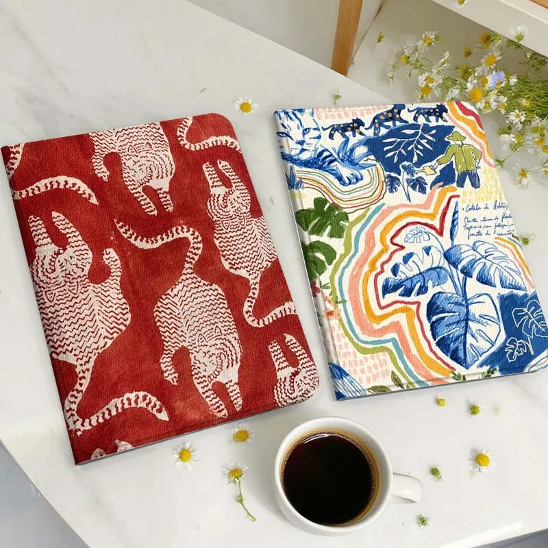 

Cartoon Cat Red Fabric Tablet Case For Huawei Honor MatePad MediaPad Air 5 6 7 11 V6 V7 V8 V9 X9 X8 T10 T10s C5e T5 Gift