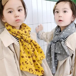 Matagorda Children's Scarf Fashion Folwer Pringting Thin Cotton Linen Kid Scarves Baby Neckerchief Collar Cute Accessory TWEET