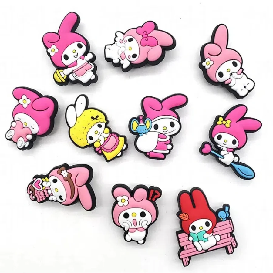 1pcs Shoes Charms My Melody Cute Sanrio Theme Decorations Cinnamoral Set Kuromi Pack Shoes Accessories Womens Girls Kids Gifts