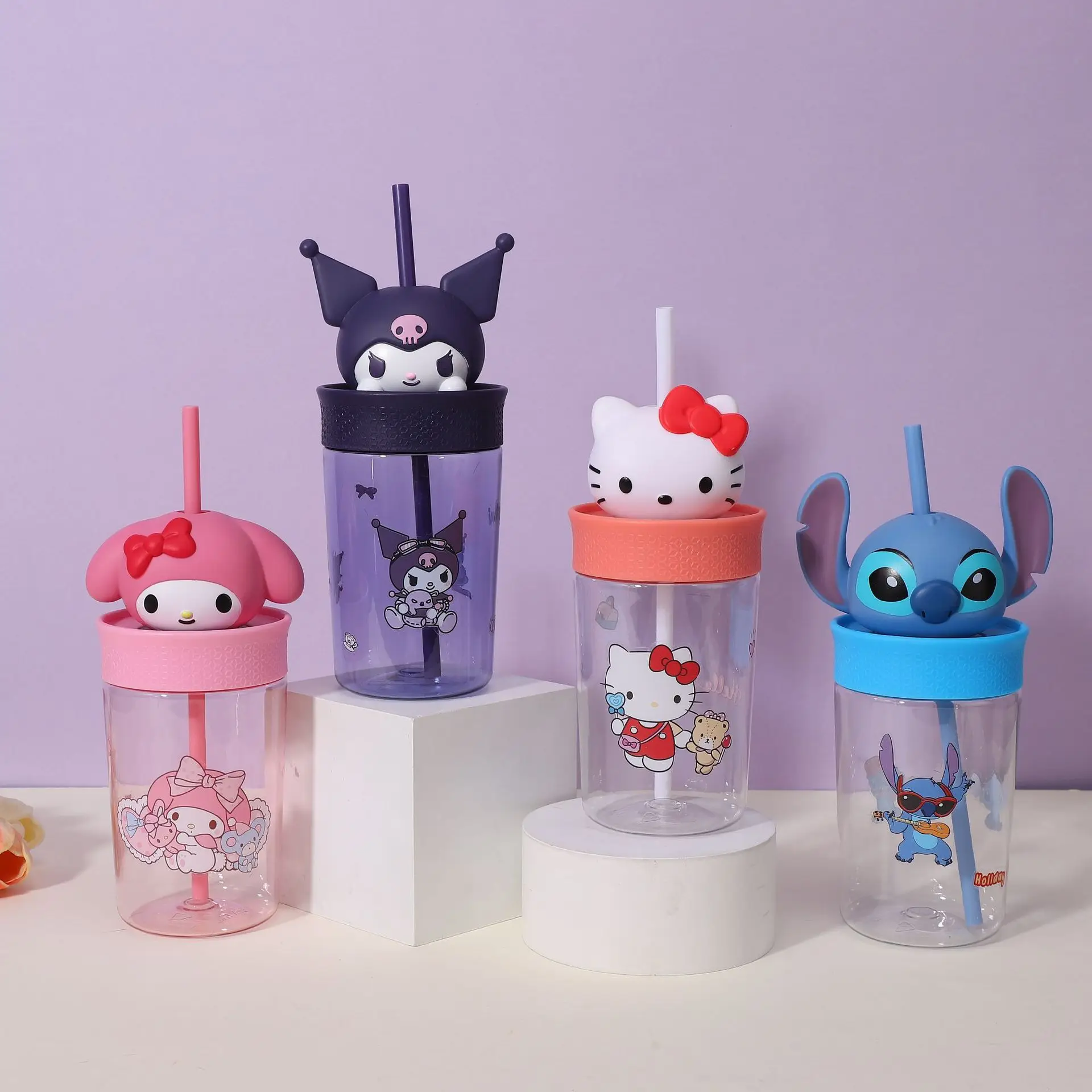 

1pcs for KulomiPlastic cup Evala same drink juice cup portable mini men's and women's cartoon water cupMellody