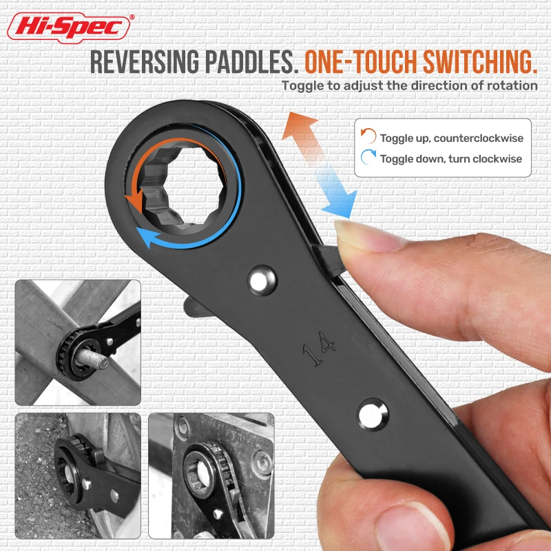 Imagem -02 - Hi-spec-ratcheting Combination Metric Spanner Wrench Grupo Torque do Anel de Engrenagem do Dente Conjunto de Cabeça Dupla para Reparo de Carros 621 mm Peças por Conjunto