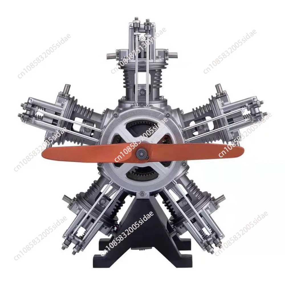 DIY Five Cylinder Radial Engine Electric Simulation Aircraft Engine Model Metal Mechanical Assembly Kit Collection Gift