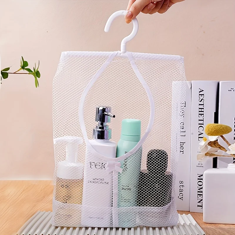 1pc Multi-Functional Hanging Mesh Storage Bag, Polyester, Hand Wash Only, Space-Saving Organizer with Easy Access