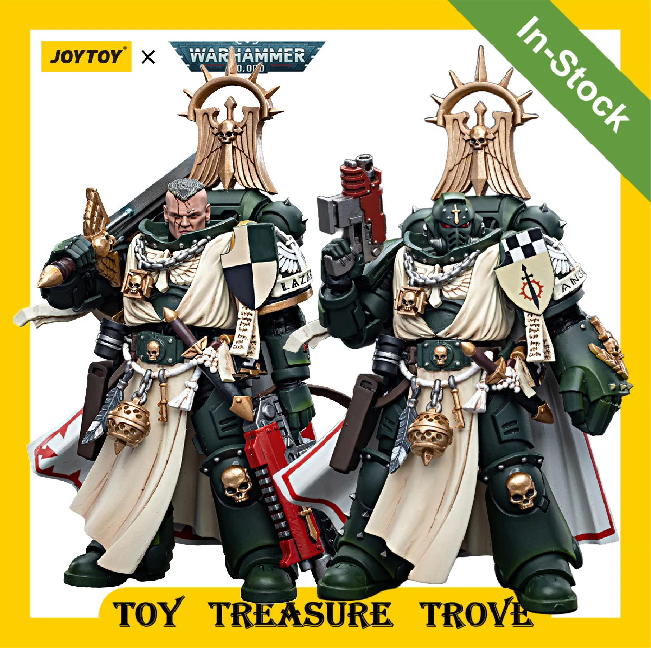 

[IN STOCK] JOYTOY Warhammer 40k 1/18 Action Figures Dark Angels Master Lazarus Master with Power Fist Anime Military Model