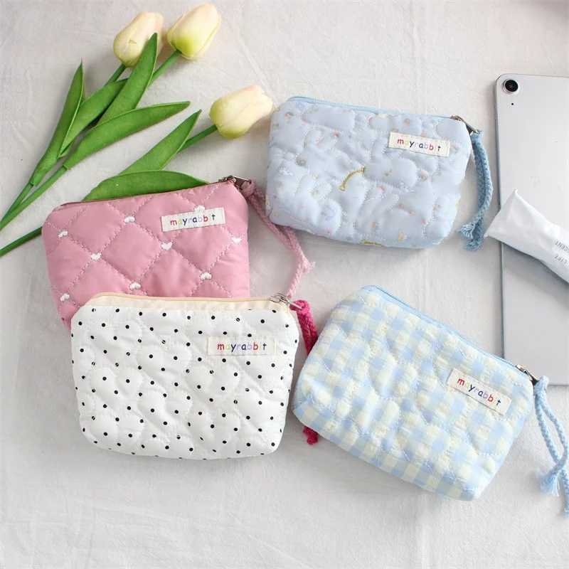 حقيبة تخزين حلوة ولطيفة، محفظة عملات معدنية محمولة، حقيبة معرف، أحمر شفاه وحقيبة مكياج، حقيبة نسائية شهرية وحقيبة غسيل #2