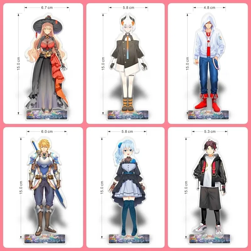 Nijisanji Vtuber Mica Standee Stand Model Plate For Study Desk Decoration Sharp Anime All Luxiem Noctyx Ethyria Petra Keychain