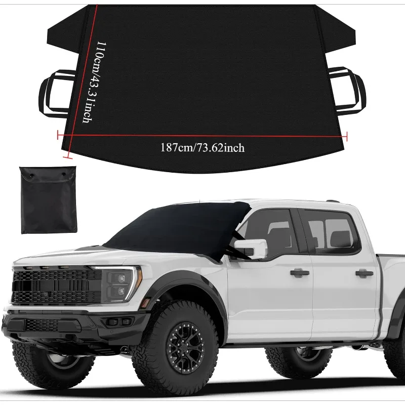 

Heavy Duty 600D Winter Windshield Cover, Anti-Freeze & Easy Install. For Cars, SUVs, Trucks. Sleek & Durable!