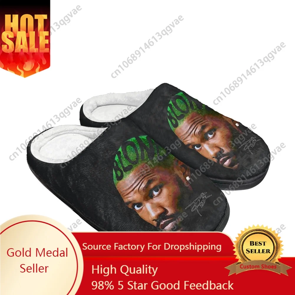 

Frank American Singer Ocean Blond Home Cotton Slippers Mens Womens Teenager Plush Bedroom Keep Warm Shoes Custom Made Slipper