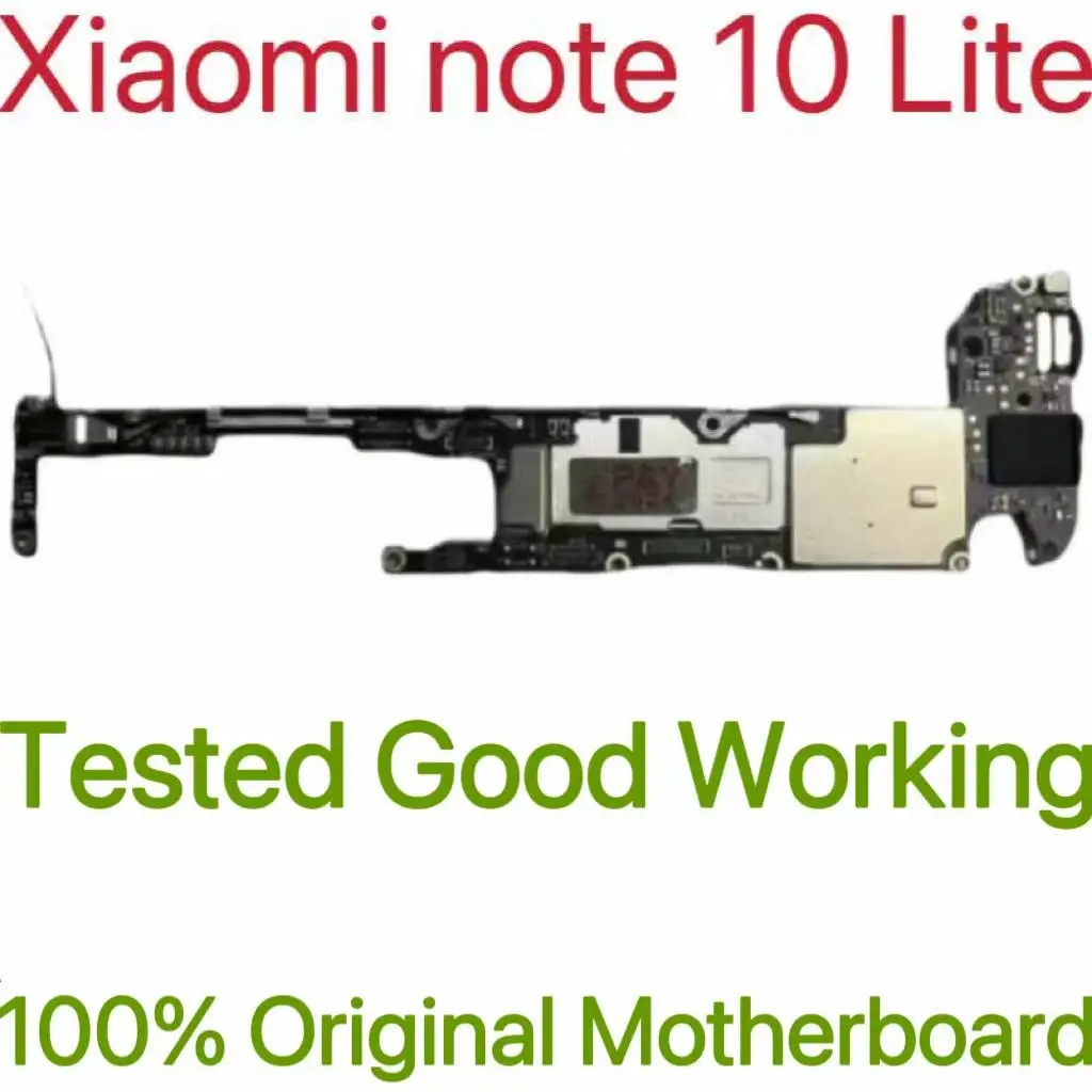 Oryginalna, odblokowana płyta główna do Xiaomi Note 10 Lite, płyta bazowa odblokowana z układami scalonymi, obwodami i kablem flex.