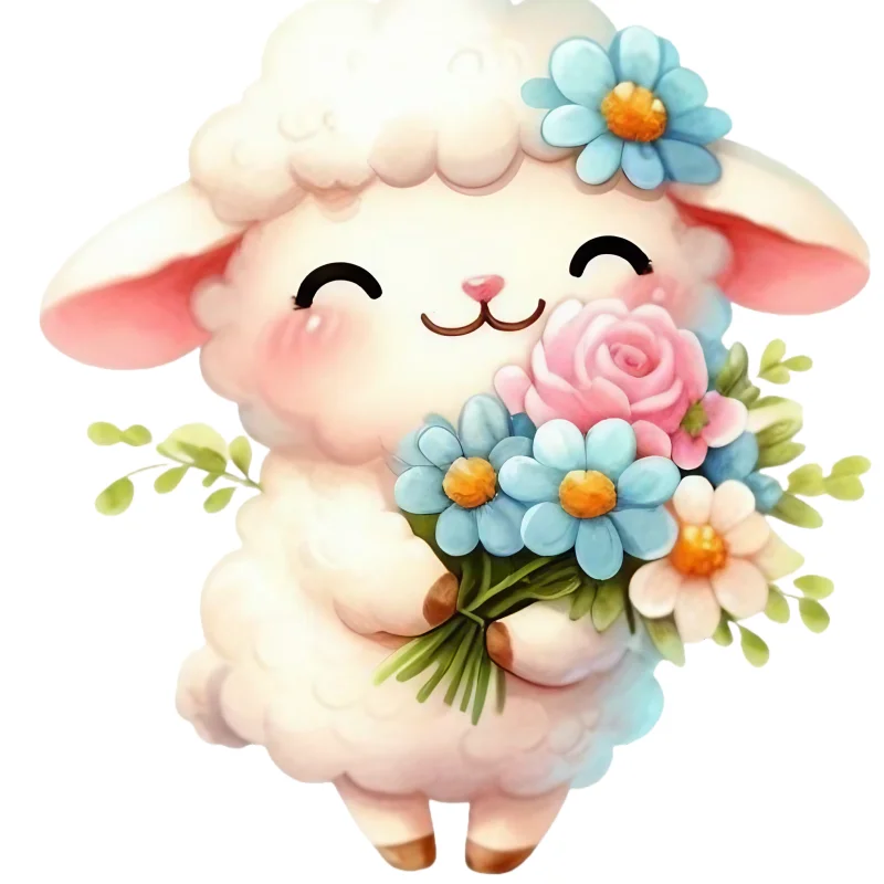 Healing-Themed Ranch Bouquet Lamb-Shaped Mold, Silicone Mold for Making Fondant Chocolate Cookie Cake Decorations