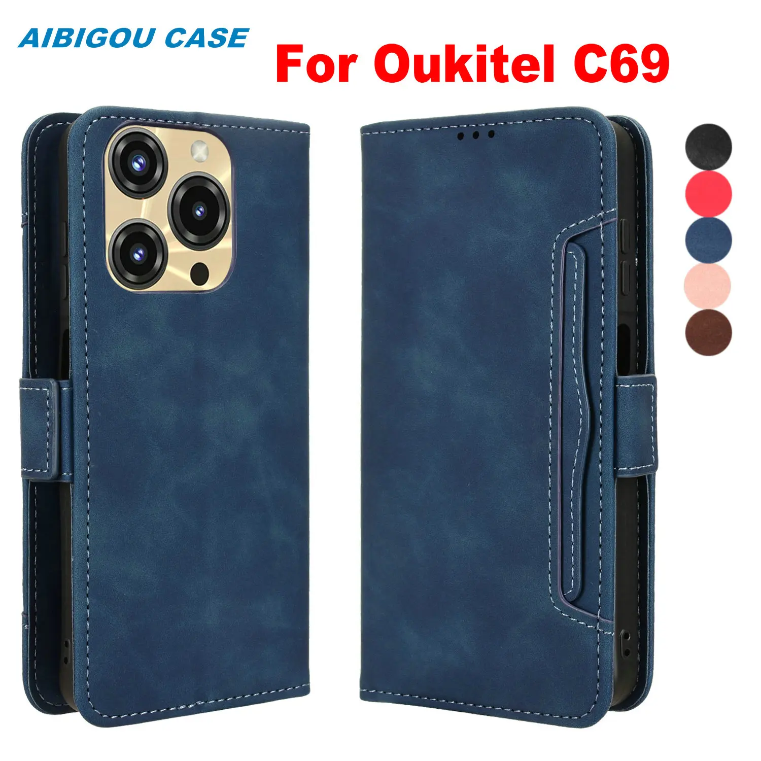 For Oukitel C69 Flip Leather Case Luxury Magnet Retro Wallet Book Holder Full Cover For Oukitel C69 C 69 C6 9 Funda Phone Bags
