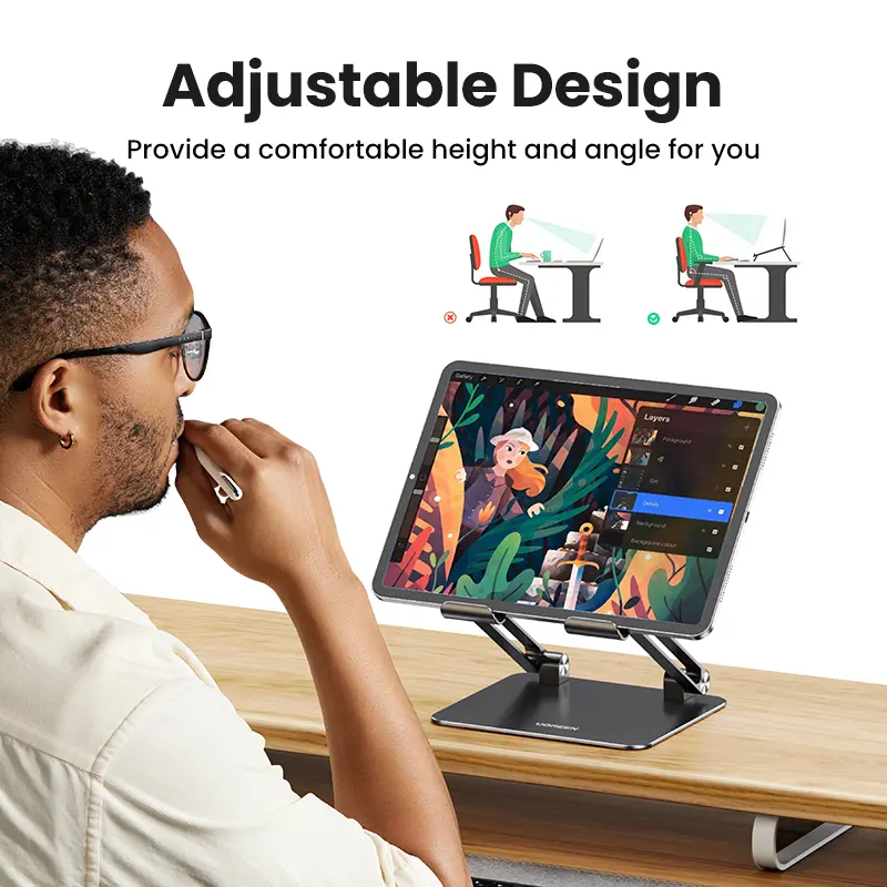 UGREEN Tablet Phone Stand For iPad Pro iPhone Xiaomi Tablet Support Aluminum iPad Holder Laptop Stand Phone Holder iPad Stand - 4