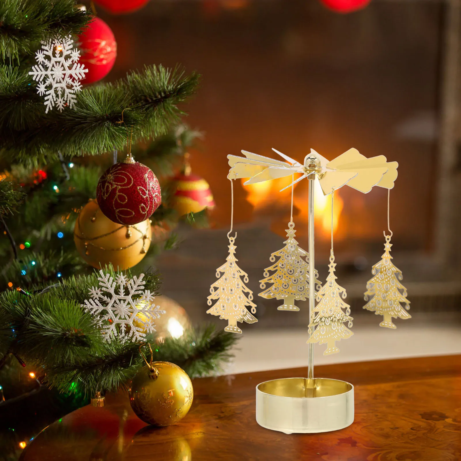 

3 Pcs Carousel Holder Stick Bracket Christmas Candlestick Ornaments Iron