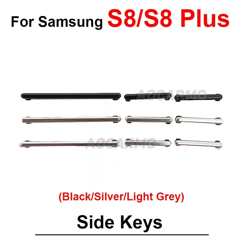 For Samsung Galaxy A51 A71 Note 10 S8 S8+ S9+ S9 Plus Power On OFF Volume Buttons Side Keys Replacement Part Silver Pink Black