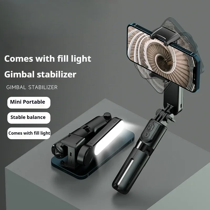 Bluetooth Selfie Stick Mini Gimbal Stabilizer with Light Anti Shake for Video Recording Travel Bloggers