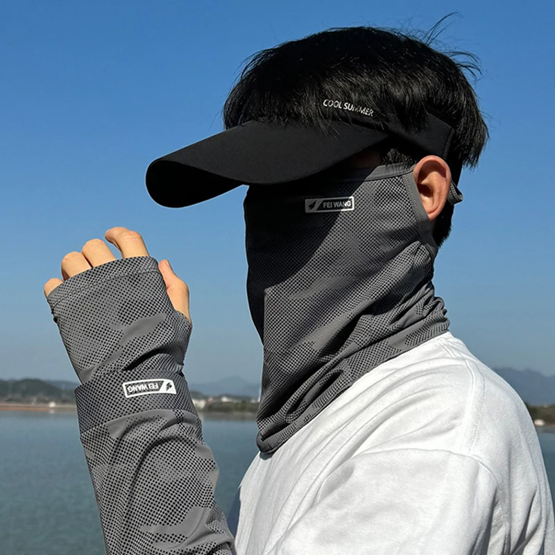 Masker Wajah Pria Wanita Perlindungan Matahari/UV Penutup Leher Panjang Sejuk untuk Bersepeda Motor Memancing