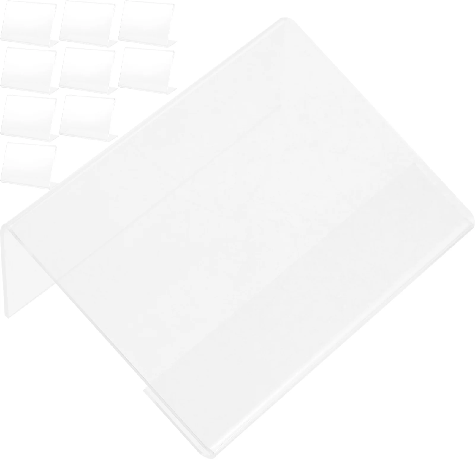 

20pcs Acrylic Table Sign Holder L Shape Price Tag Stand For Retail Store Display Advertising Signs Multi-Function Label Holder