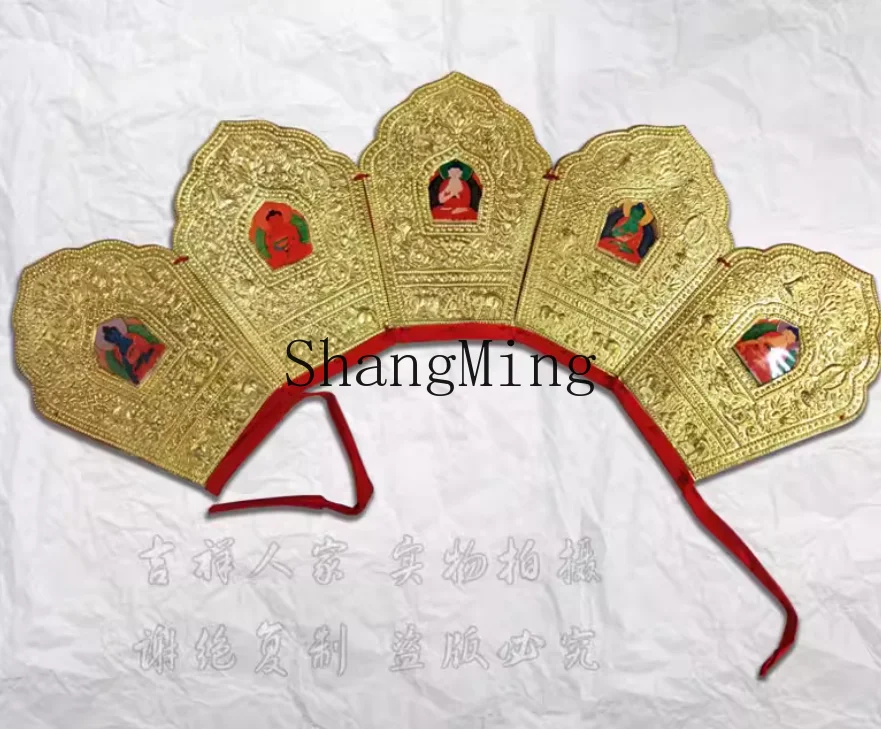 

CL Nepal Monk Crown Copper Hat Buddhism Five