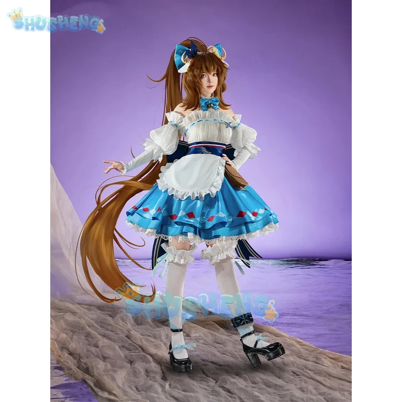 Shusheng Arknights Eyjafjalla Ein Picknick vor einer langen Reise Spielanzug Süßes schönes Kleid Cosplay Kostüm Halloween Party Outfit