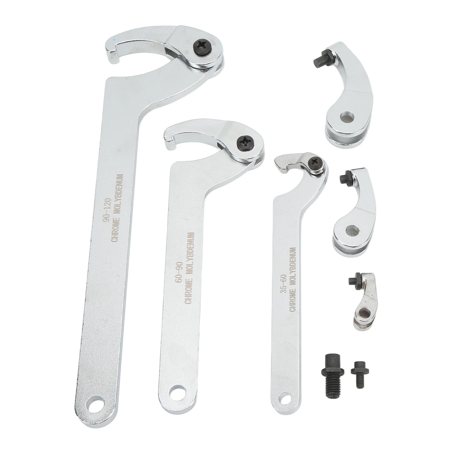 

8 Pcs Adjustable Hook Pin Wrench 35-120mm C Hook Round Head Lock Nut Spanner for Motorcycle Automotive