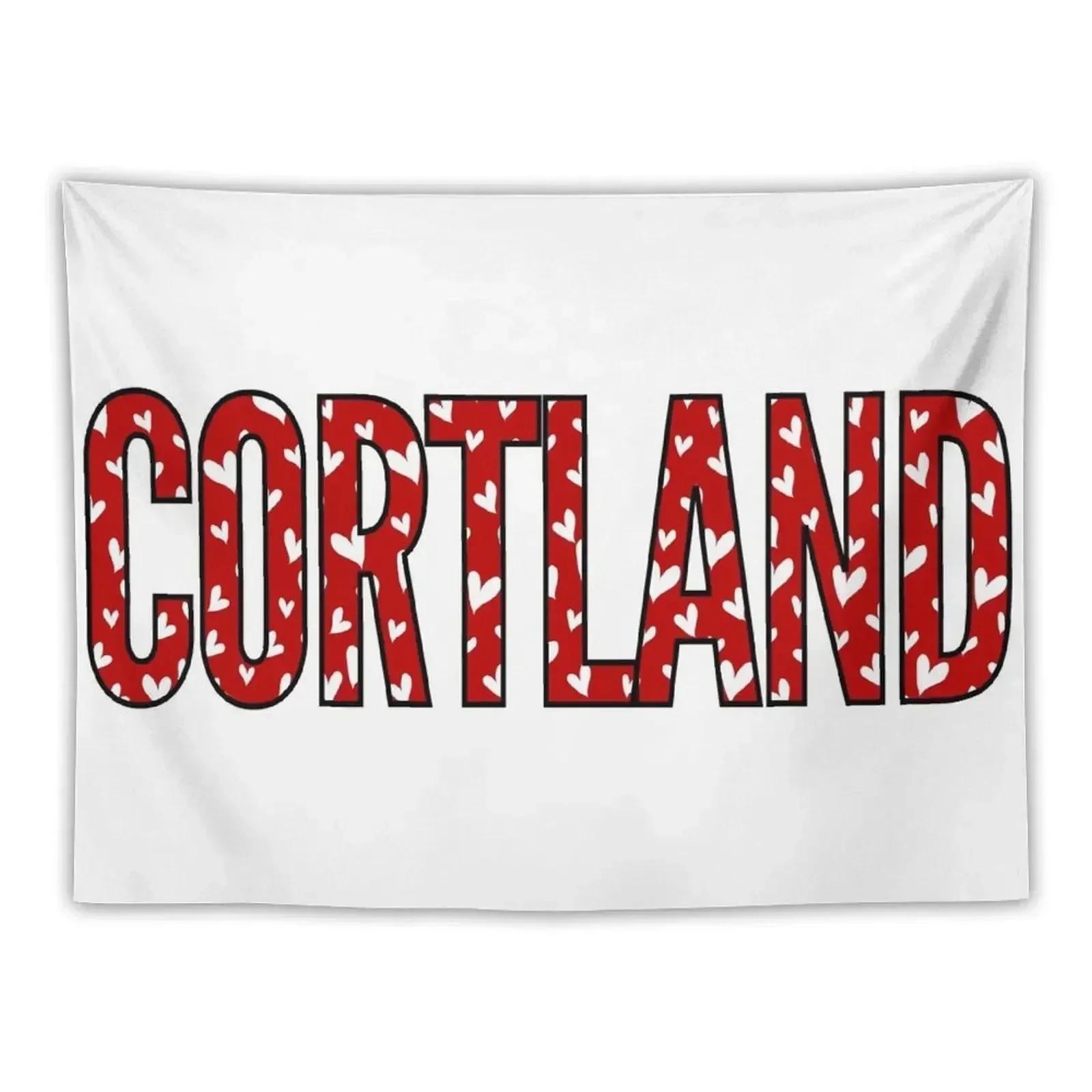 

Cortland Heart Pattern red and white Tapestry Decoration Home Custom Hanging Wall Tapestry