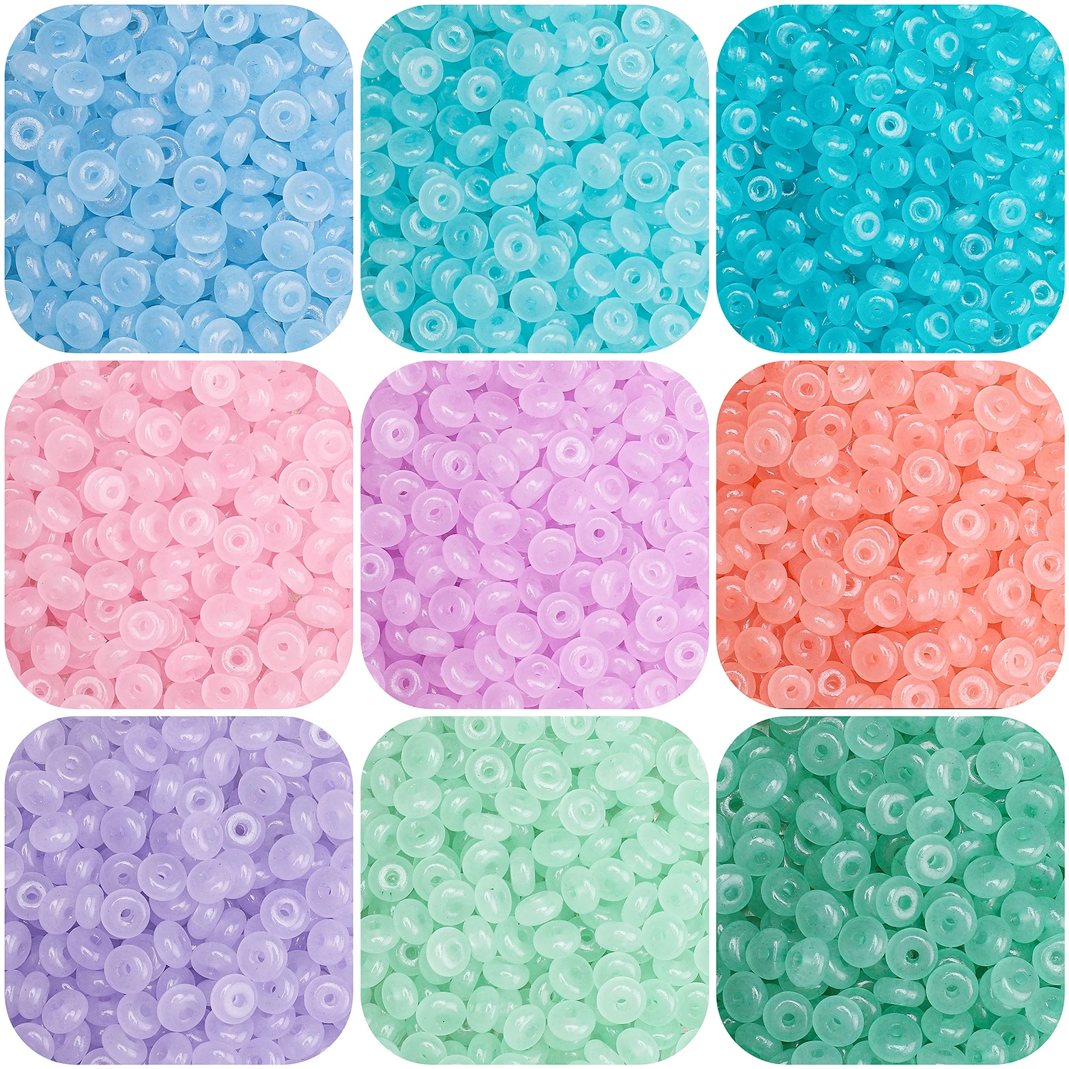 50Pcs Glass Seed Beads 3x6mm Abacus Loose Spacer Beads DIY Necklace Bracelets Key Chain Accessories For Jewelry Making Materials