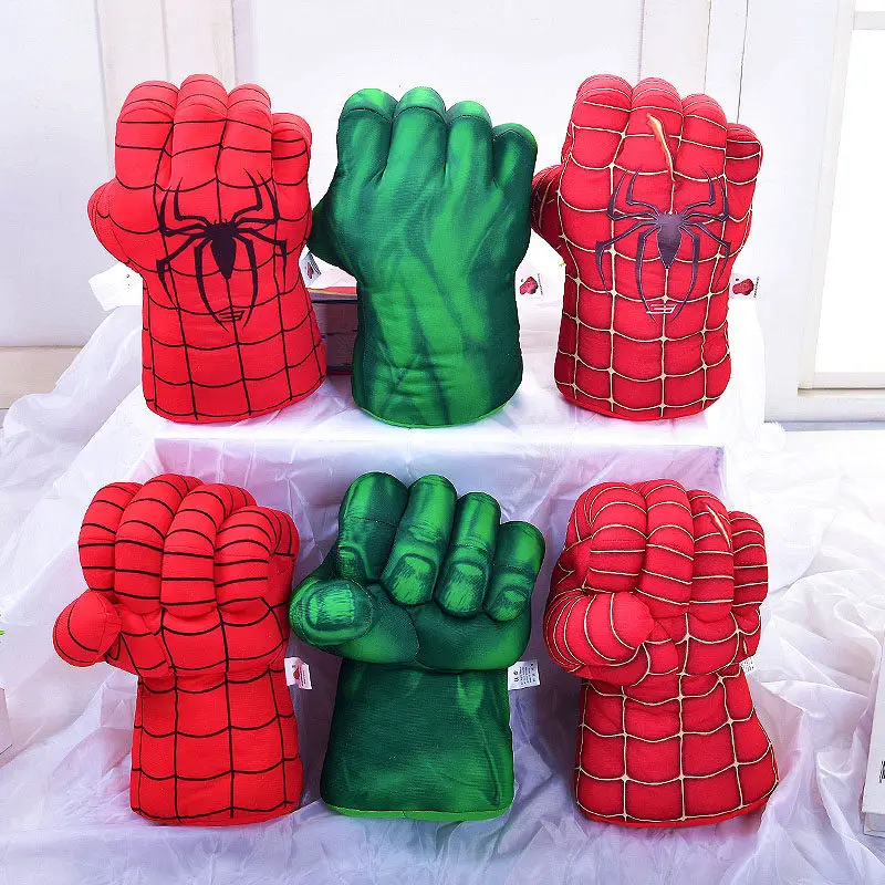 

[In stock] Marvel 100% genuine Spider Man boxing gloves Hulk boxing Thanos gloves plush toys as movie merchandise