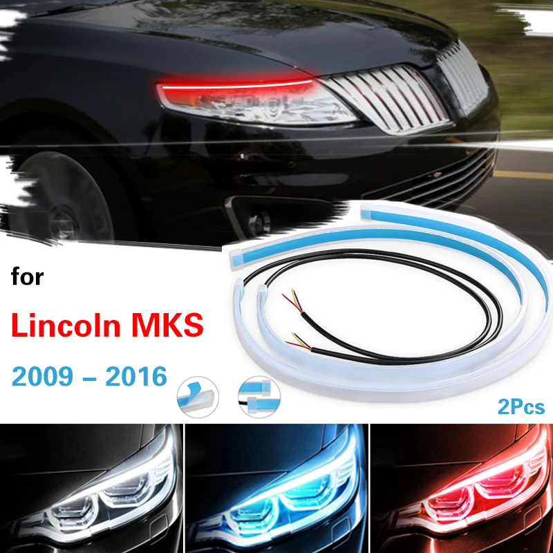 

Для Lincoln MKS 2009-2016 _ DRL Автомобильные дневные ходовые рандовые огни гибкий поворотный сигнал Лампа 12 В