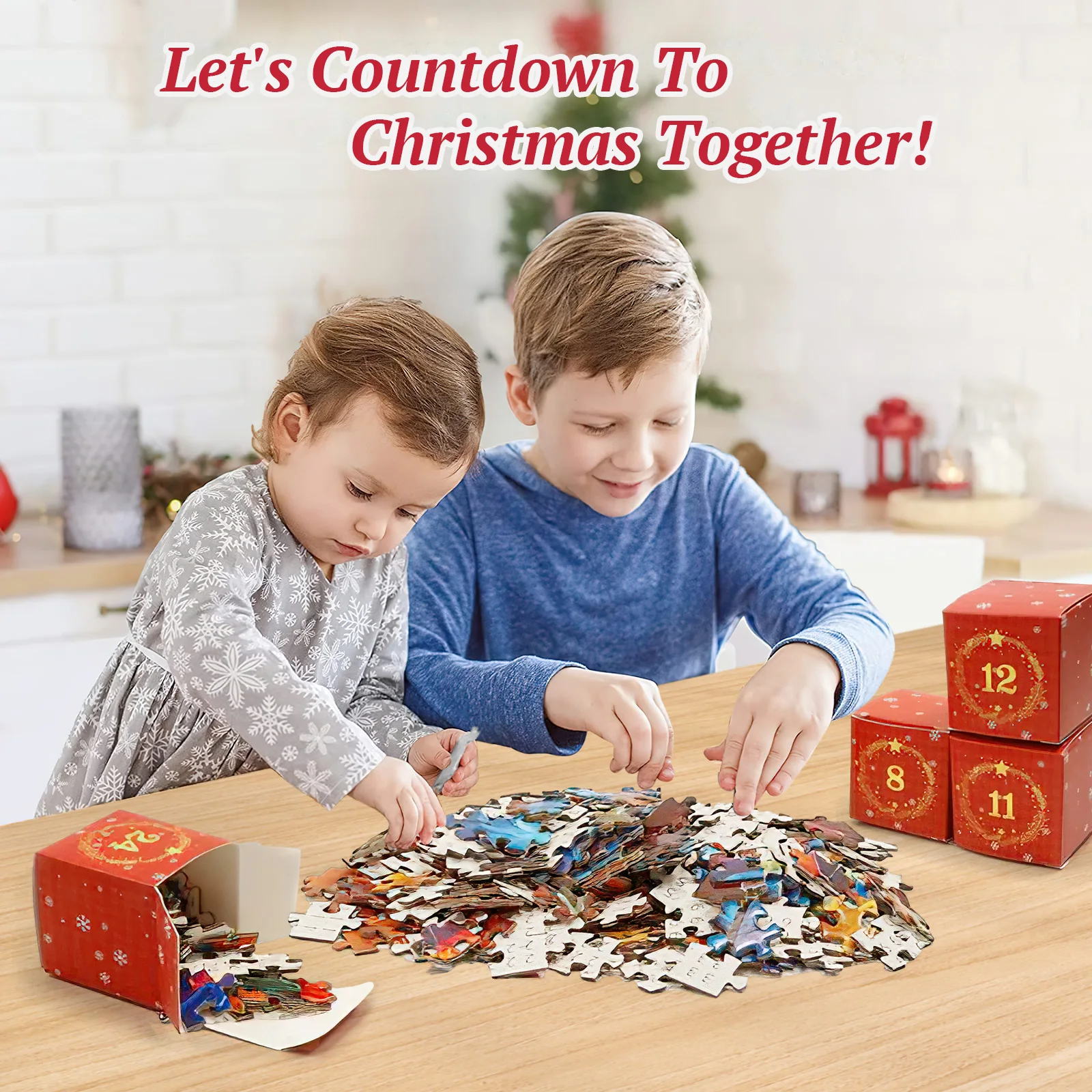 Christmas Advent Calendar 2025 Santa Claus Jigsaw Puzzles toys 24 Days Countdown Family Party Surprise Gifts For Kids Boys Girls