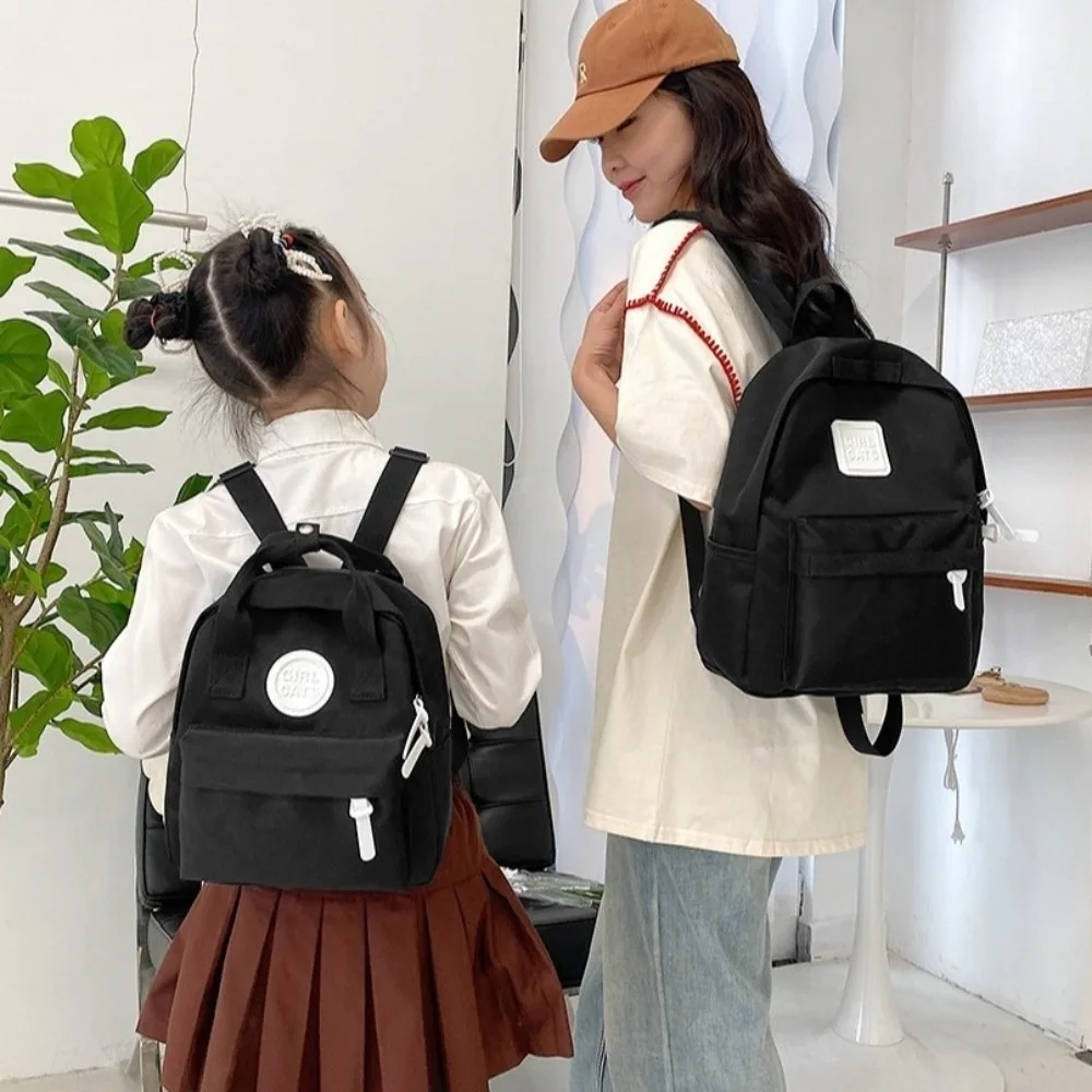 

Solid Color Children Backpack Large Capacity Oxford Cloth Student School Bag Multifunction Handbag Canvas Rucksack