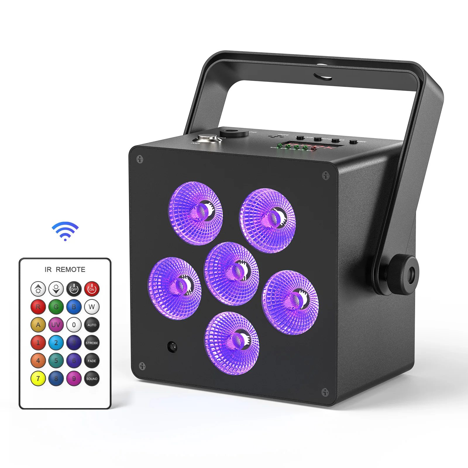 

U`King 50W Rechargeable LED RGBWAUV 6in1 Par Light for Disco DJ KTV Stage with Remote Control Battery Par Lights