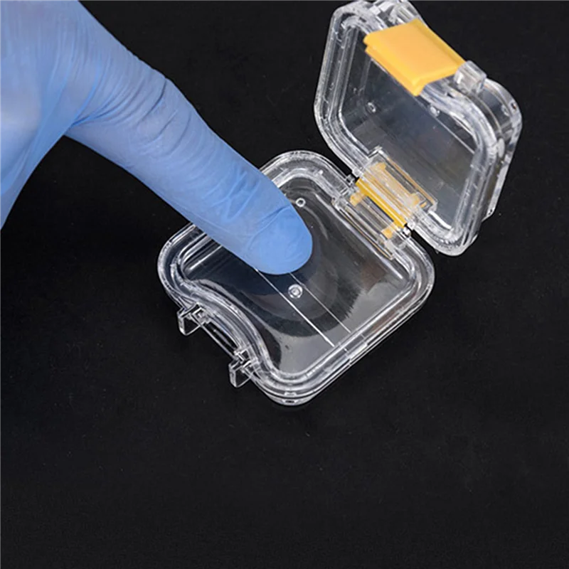 

A47U 20 шт. пластиковая коробка для зубных протезов с пленкой, высококачественная коробка для хранения зубных протезов, мембрана для имплантатов, коробка для зубов