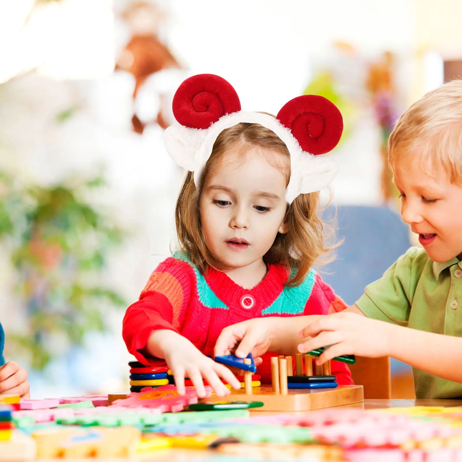 Diadema con Orejas de Oveja, Diadema con Cuernos de Animales, Banda Elástica de Tela Suave para Lavar la Cara, Maquillaje, Spa, Baño, Mascarilla Facial, Talla Única
