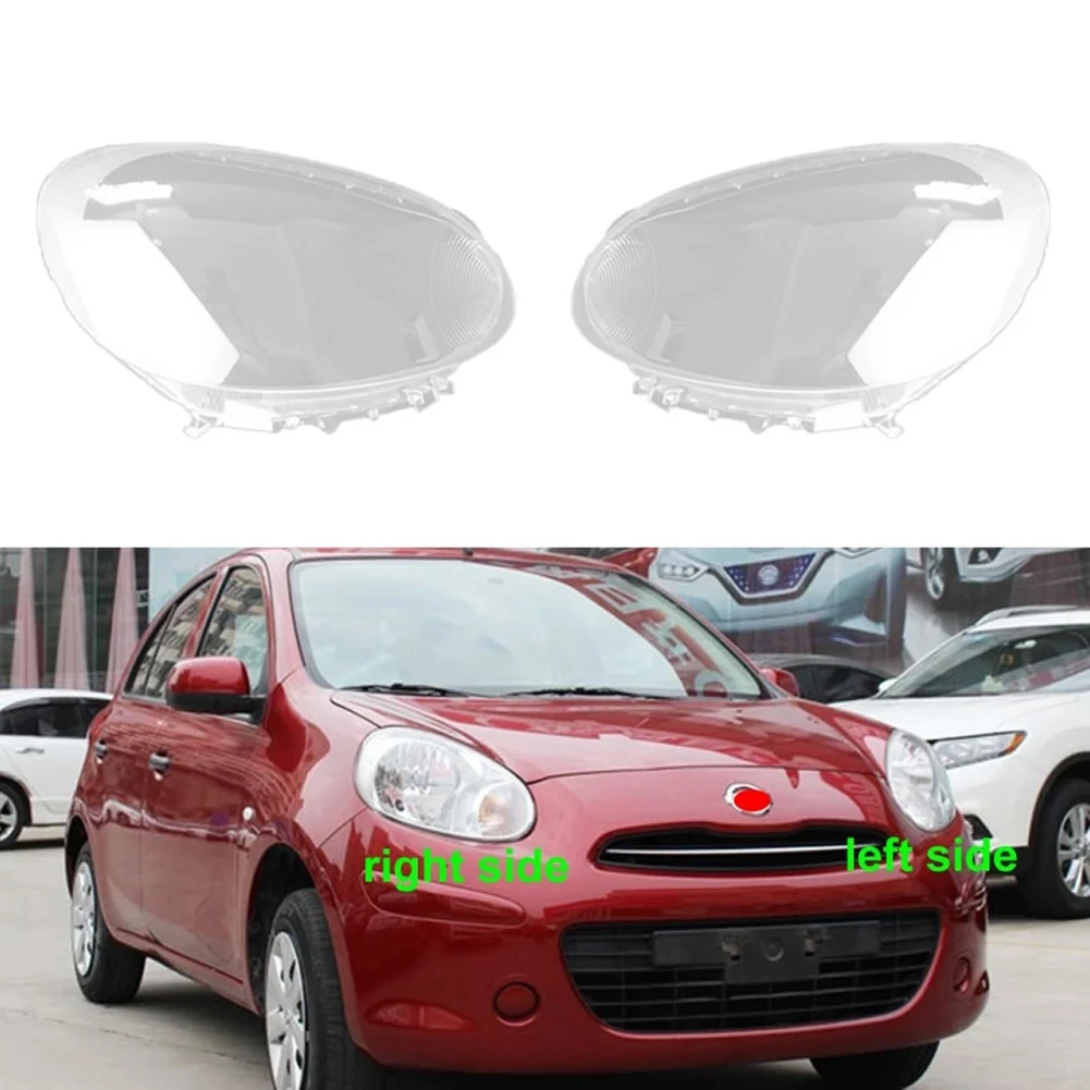 Car Right Headlight Shell Lamp Shade Transparent Lens Cover Headlight Cover for Nissan March